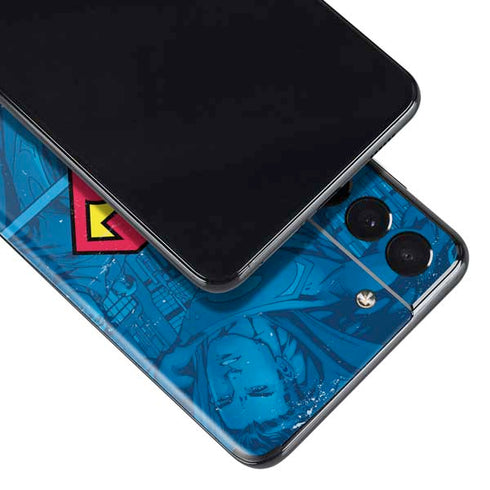 DC Comics Superman Logo Background Pattern Galaxy S21 Plus 5G Skin